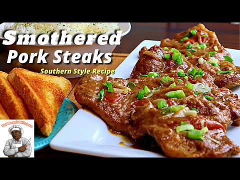 SOUTHERN PORK STEAK AND GRAVY | HOW TO MAKE SMOTHERED BOSTON PORK STEAK RECIPE / VEL DOGGS KITCHEN