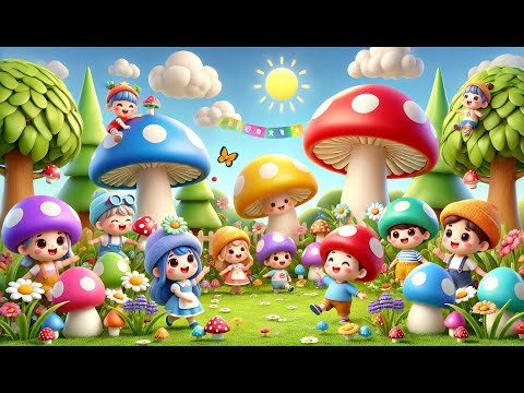 Learn 10 Colors With Mushrooms | Green Mushroom, Where are you? | Learn colors for kids