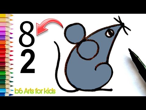 How to draw mouse/rat🐀with the help of Numbers 8,2