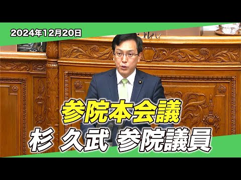 2024/12/20 参院本会議 杉久武参院議員