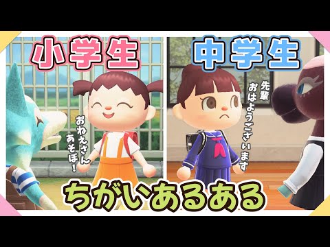 【あつ森アニメ】小学生と中学生の違いあるある【あつまれどうぶつの森】