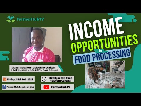 Income opportunities in Food Processing