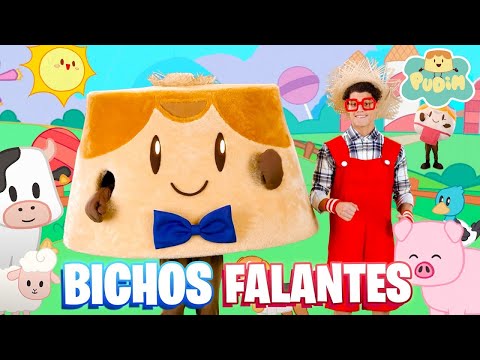 Bichos Falantes - Pudim Amassado🐄 Aprenda os sons dos animais 🐶 Canções Educativas para Crianças