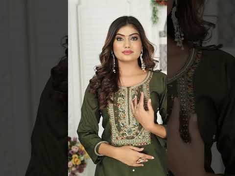 Bottle Green Floral Embroidered Georgette 3pis Suit | SUJATA'S COLLECTION #ytshorts #ytshort #shorts