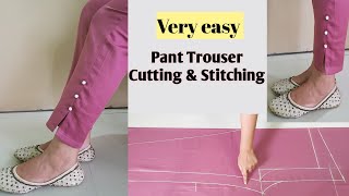 Very Easy Pant Trouser Cutting and Stitching/Palazzo Pant Cutting and Stitching/For Beginners