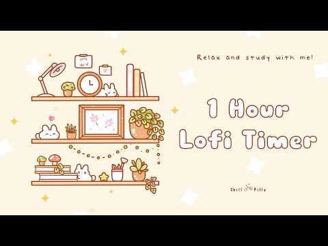 1 Hour - Relax & study with me Lofi | Books and bunnies #timer #1hour #1hourloop #lofi #relaxing