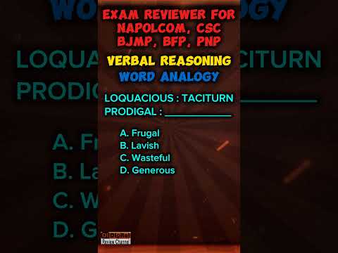 Reviewer for NAPOLCOM Exam 2024 - Word Analogy | Vocabulary #cse #napolcomexam #bfp