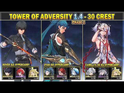 Tower of Adversity 1.4 Phase 2 - 30 Crests - Havoc Rover, Jiyan, Camellya | Wuthering Waves