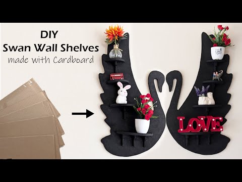 DIY Swan wall shelves made only with Cardboard l l Zero Cost Wall decor l l Best out of waste