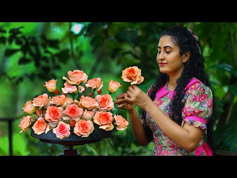 Kingdom of edible roses🌹with spongy layer cake! Millions of  petals say 'Hi' to millions of hearts