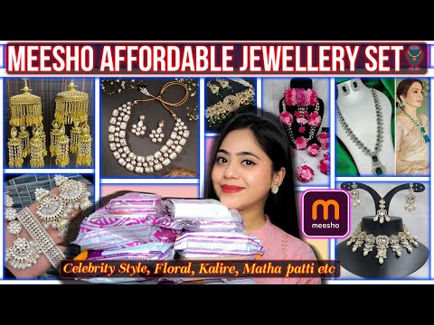 Meesho Jewelry Haul ✨💕Celebrity Style , Floral Jewelry , Kalira for Bride.tc | starting at ₹144/-