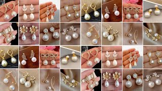 Latest and Beautiful Gold Pearl Earrings Design for Women || Pearl Earrings ||Gold earrings 2024