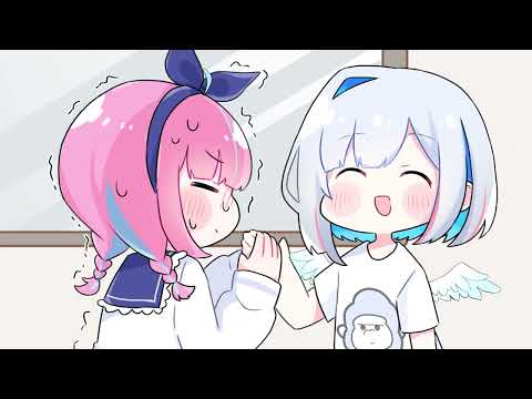 【手描き】圧倒的握力であくたんを壊しちゃうかなたん【ホロライブ/天音かなた/湊あくあ】