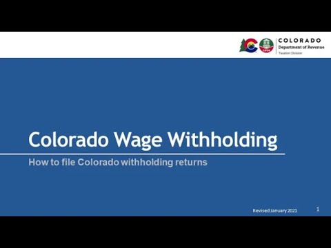 How to File Colorado Wage Withholding Returns