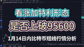 是否上破95600？ 看涨加特利形态 会到第二止盈位吗  所有数据不好看  市场依然不积极  箱体操作小波段