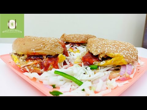 Cheesy & Chattpata Chicken Burger