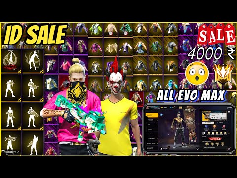 Free Fire id Sell Low Price 😱💸|| FF id SELL 🛒Low Price ma id 🤯💸|| All Evo Max || Trusted id Seller💯✅