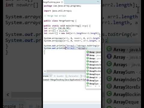 Merge Two Arrays in java | Merge two arrays 🤔🤔👉#shorts #youtubeshorts #JavaTCoding