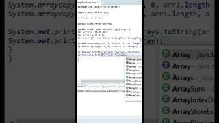 Merge Two Arrays in java | Merge two arrays 🤔🤔👉#shorts #youtubeshorts #JavaTCoding