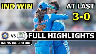 Full Highlights | India W Vs Ireland W | 3rd Odi Match 2024 | Ind Vs Ire