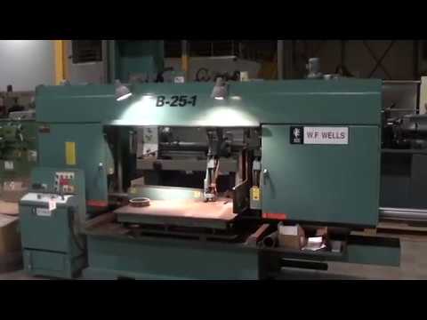 2011 WF WELLS MODEL B-25-1 LARGE CAPACITY SEMI-AUTOMATIC DUAL COLUMN HORIZONTAL BANDSAW,  25” X 40”