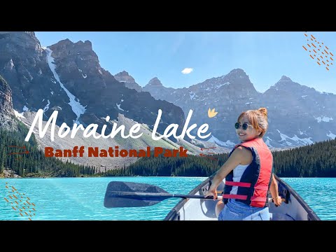 加拿大VLOG｜班夫國家公園：在夢蓮湖划船🛶 Canoeing in Moraine Lake in Banff Alberta, Canada｜馨蒂 Cindy