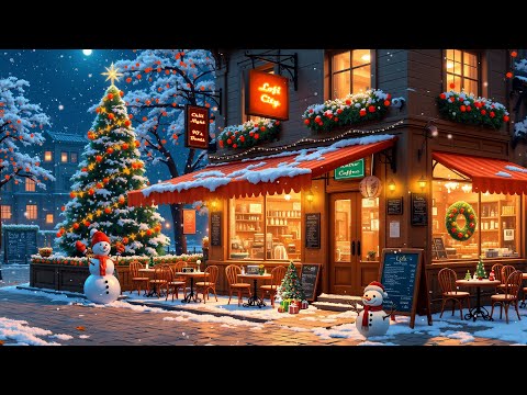 Calm Christmas Night 🌲 Whisper of Snowfall ❄ Lofi Hip Hop Beats to Relax/Chill to ☕ Lofi Cafe