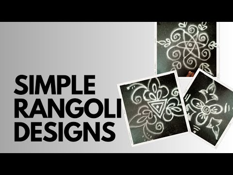 Simple rangoli design||hand free rangoli design