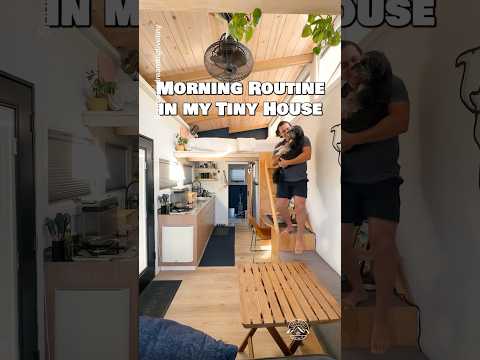 #MorningRoutine in my #tinyhouse w/ Jasper 🐶🏡 #coffee #tinyhome #coffeelover #slowliving #cabin