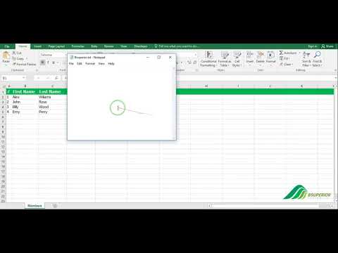 How to Merge Cells in Excel Using Notepad