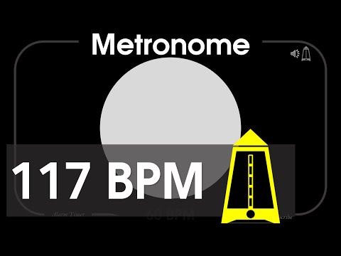 117 BPM Metronome - Allegro & Allegro Moderato - 1080p - TICK and FLASH, Digital, Beats per Minute