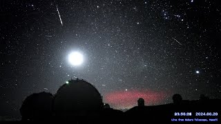 ハワイ・マウナケア星空ライブカメラ 2024年8月29日UTの流星ダイジェスト/Meteors over Maunakea, Hawaii, Aug 29, 2024 UT: ELVES オマケ付き