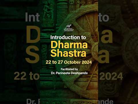 A Webinar on Introduction to Dharma Shastra by Dr. Parineeta Deshpande