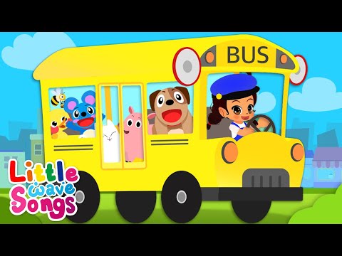 Wheels on the Bus (with Baby Animals) | Nursery Rhymes For Toddlers | Little Wave Songs -  Baby Coco