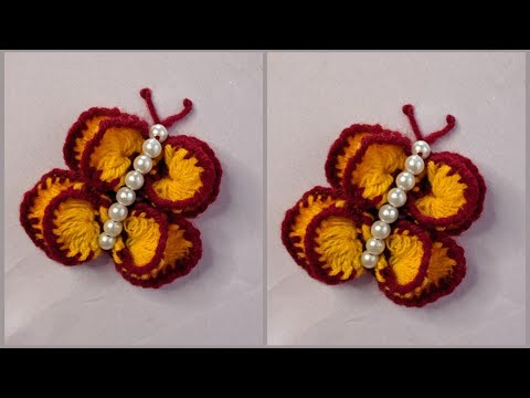 Hand embroidery Amazing butterfly design tutorial/ beautiful butterfly design with pencil