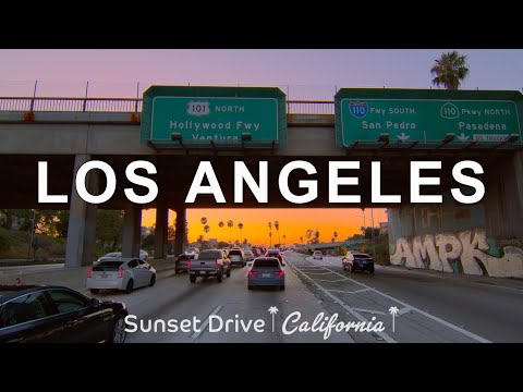 Driving Los Angeles at Sunset: Hollywood to Downtown