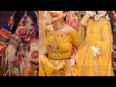 Lovely Mehndi mayoon dress designs|| beautiful yellow dress for mehndi brides|| ideal wedding suits