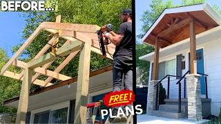 This DIY Project TRANSFORMED my Home's Curb Appeal (How to Build a Gable Porch Roof + Free Plans!)