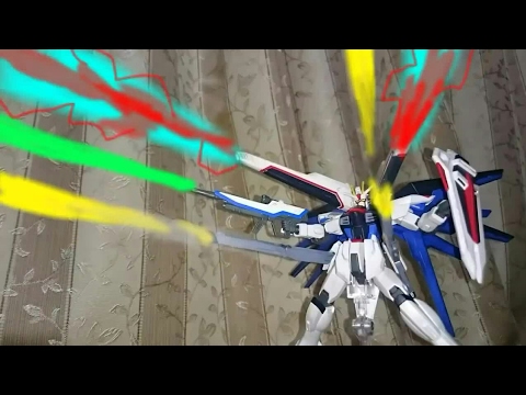 【コマ撮り ガンプラ】フリーダムガンダム  ハイマットフルバースト (ガンプラSEED ボツ動画)