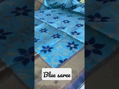 sky blue and navy blue color silk weaving saree.. #saree #designersaree