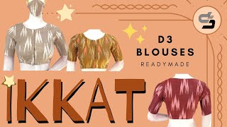 HIGH NECK IKKAT BLOUSES - READYMADE BLOUSES - D3 BLOUSES