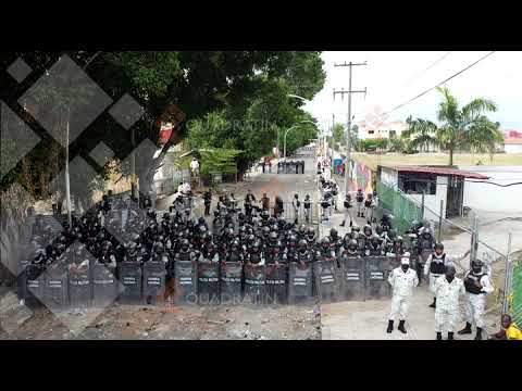 Enfrentamiento entre africanos y Guardia Nacional en Chiapas