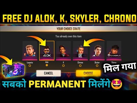 Free Character crate opening 🔥🔥 choose a permanent character redeem in free fire free dj alok in box