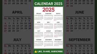 Calendar 2025 / New year 2025🎉 / new year date #newyearcalendar2025