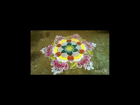 Easy and beautiful flower kolam by laks rangoli