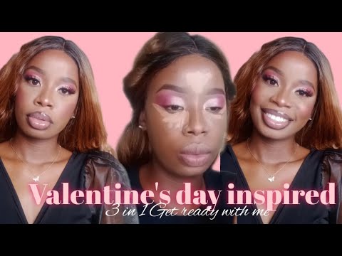 VALENTINE'S DAY INSPIRED FULL GRWM : HAIR + MAKEUP + OUTFIT | Tshivhuya