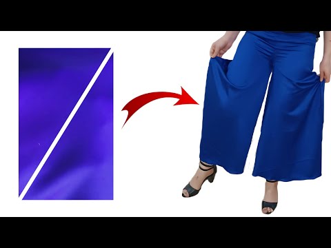 Very Nice Cutting and Stitching Trousers | Palazzo Skirt Pants Tutorial with Cut-out Details