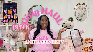 GIRLY PINK HAUL | Coquette, Hello Kitty, Love Shack Fancy Vibes, TJ MAXX, MARSHALL’S, HG + ROSS