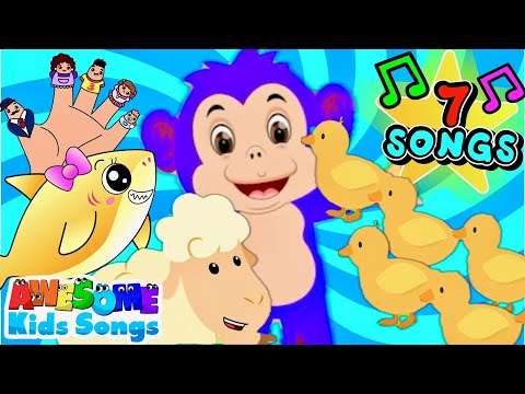 Five Little Monkeys and Friends! Best Kids Songs & Top Nursery Rhymes from #AwesomeKidsSongs