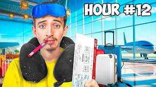 Surviving 24 Hours At World’s Largest Airport! (Overnight Challenge)